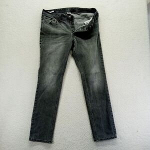 Jack & Jones‎ Jeans Slim Fit Tim Mens 31x32 Gray Cotton Denim Straight Buttonfly
